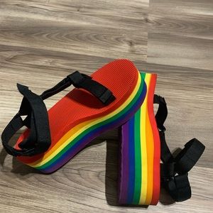 Teva rainbow platform sandals